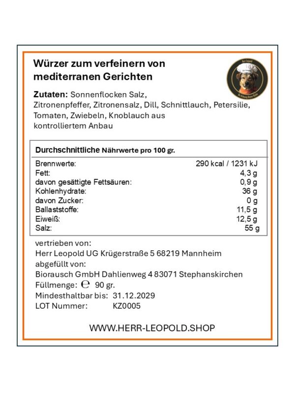 herr-leopold-mediterran-etikett-zutaten Gewürzmischung Mediterran